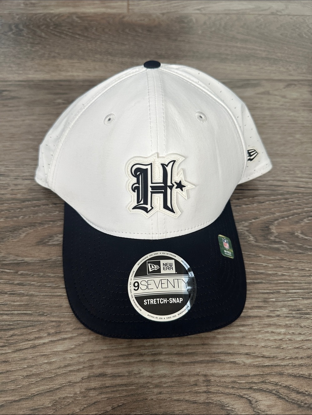 New Era White and Navy 9FIFTY Stretch-Snap Hat Houston Texans